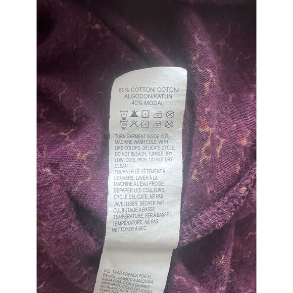 Lucky Brand Blouse Womens Medium Purple Paisley Loose Long Sleeve Boho Flowy - Picture 9 of 11